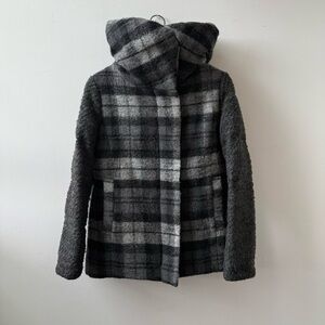 Atsuro Tayama Japanese Brand Plaid High Neck Wool-Blend Jacket
